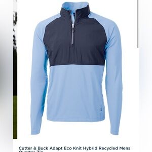 Cutter & Buck men’s L worn once Blue and Black 3/4 pullover see desc in photos